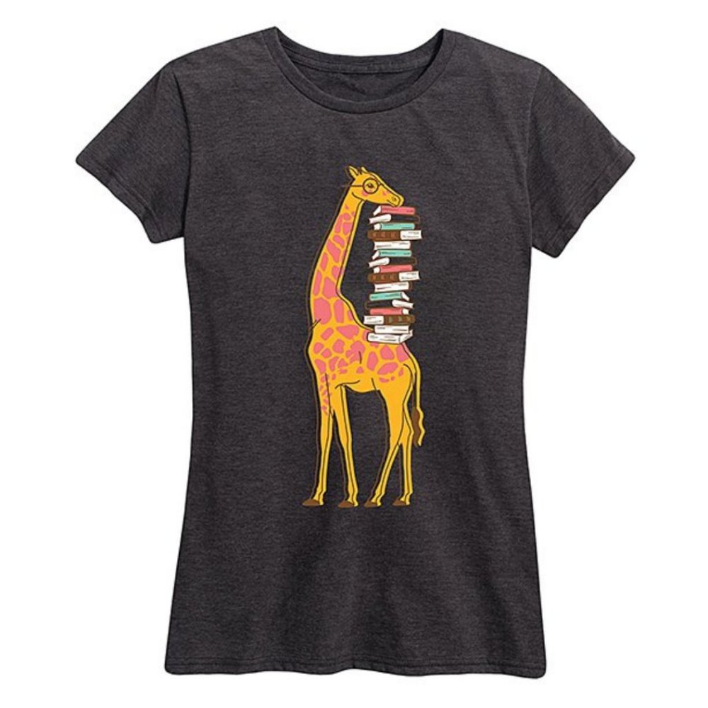 Giraffe Carrying Books Relaxed-Fit Tee